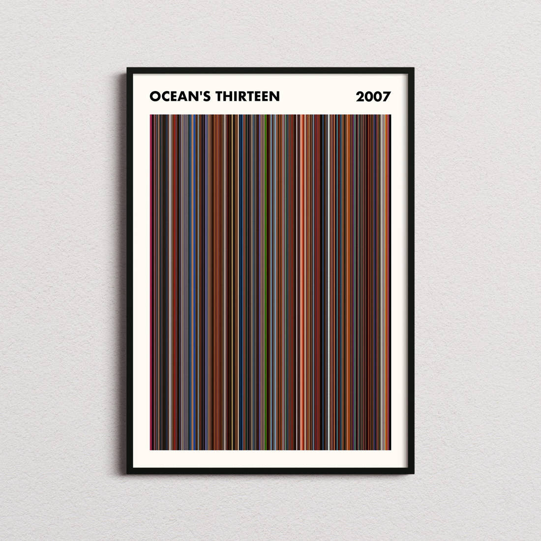 Ocean's Thirteen Movie Barcode Poster - Simplified