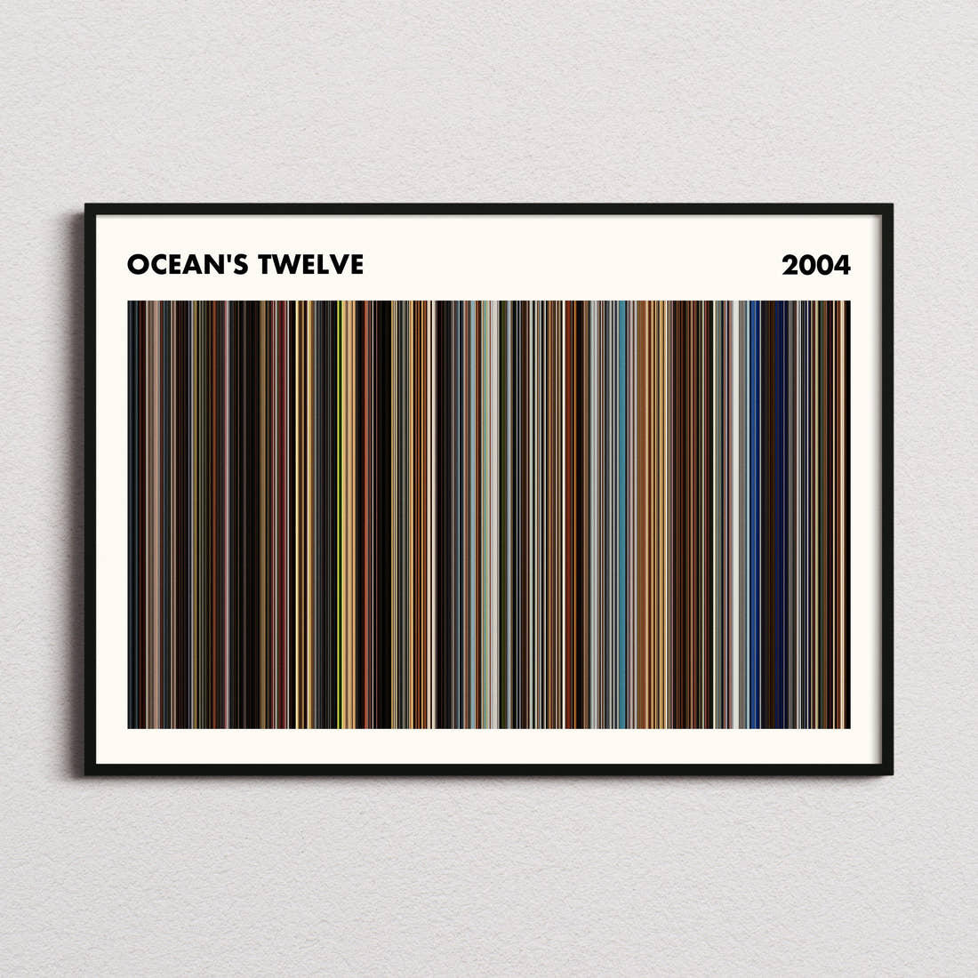 Ocean's Twelve Movie Barcode Poster - Simplified