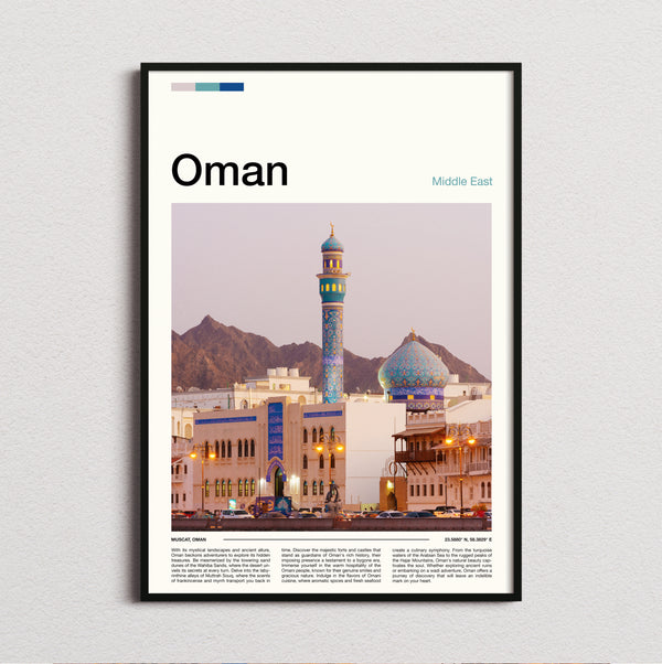 Oman - Blue Tiled Mosque - Travel Print