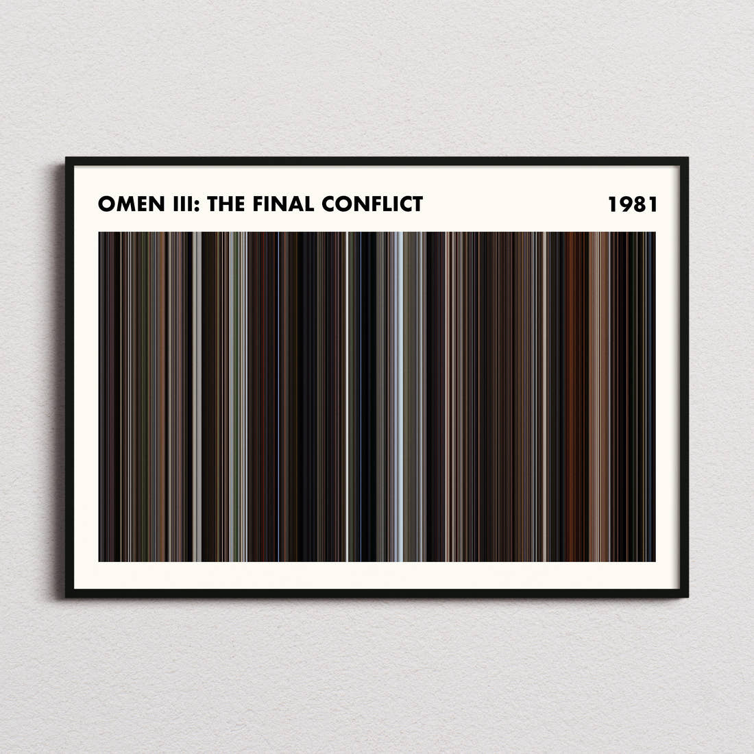 Omen III: The Final Conflict Movie Barcode Poster - Simplified