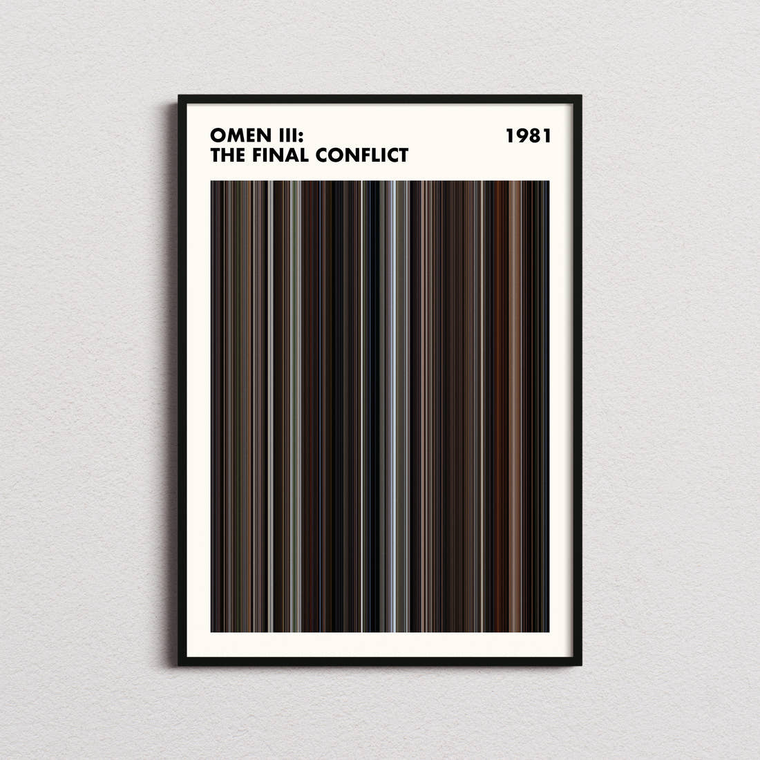 Omen III: The Final Conflict Movie Barcode Poster - Simplified