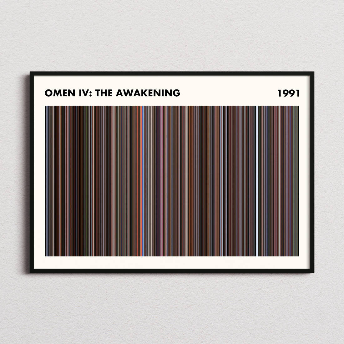 Omen IV: The Awakening Movie Barcode Poster - Simplified