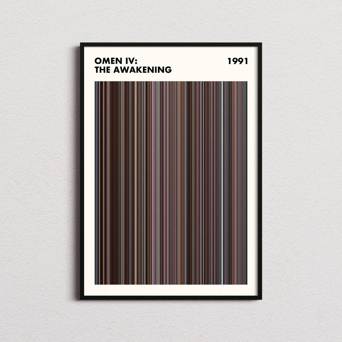 Omen IV: The Awakening Movie Barcode Poster - Simplified