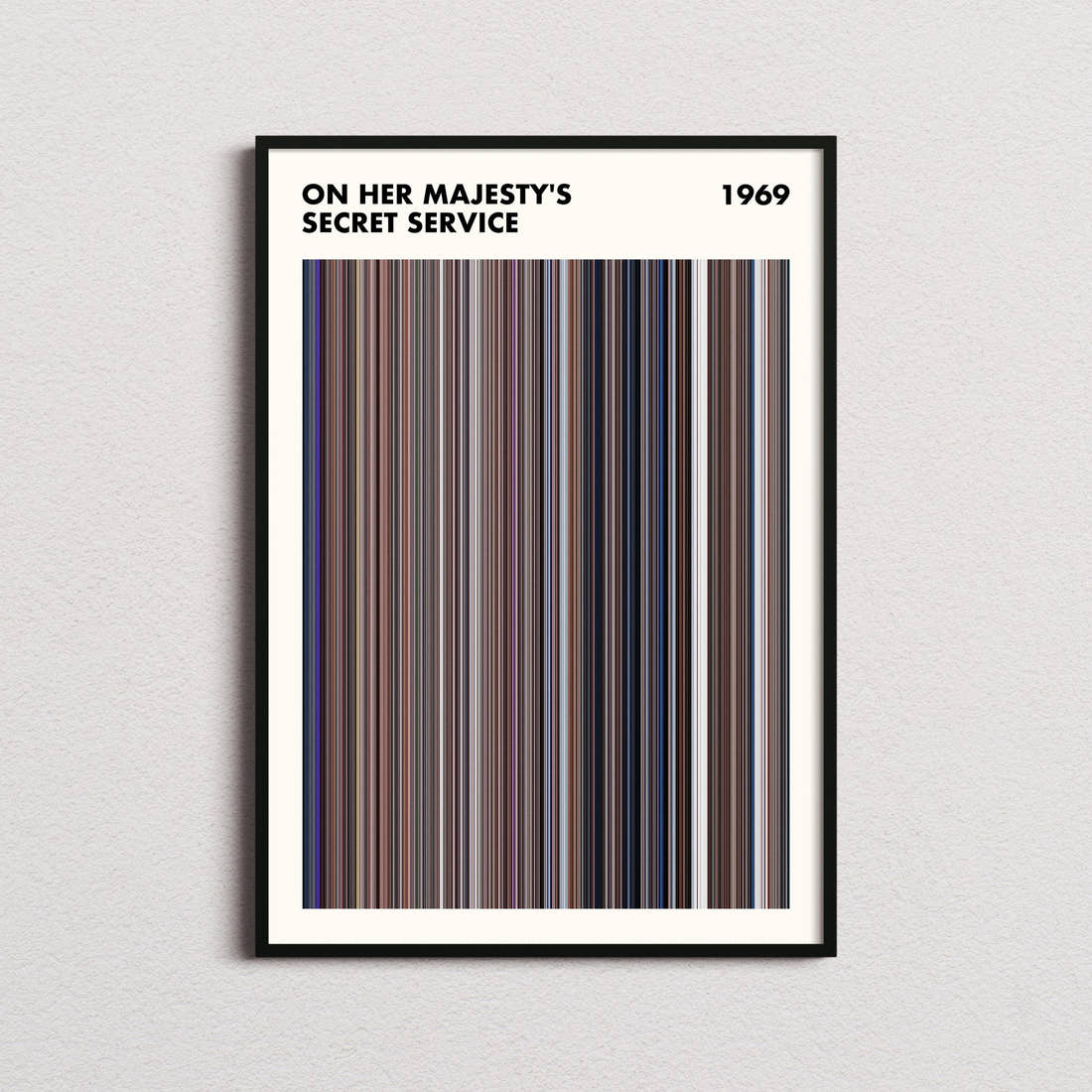 On Her Majesty's Secret Service Movie Barcode Poster - Simplified