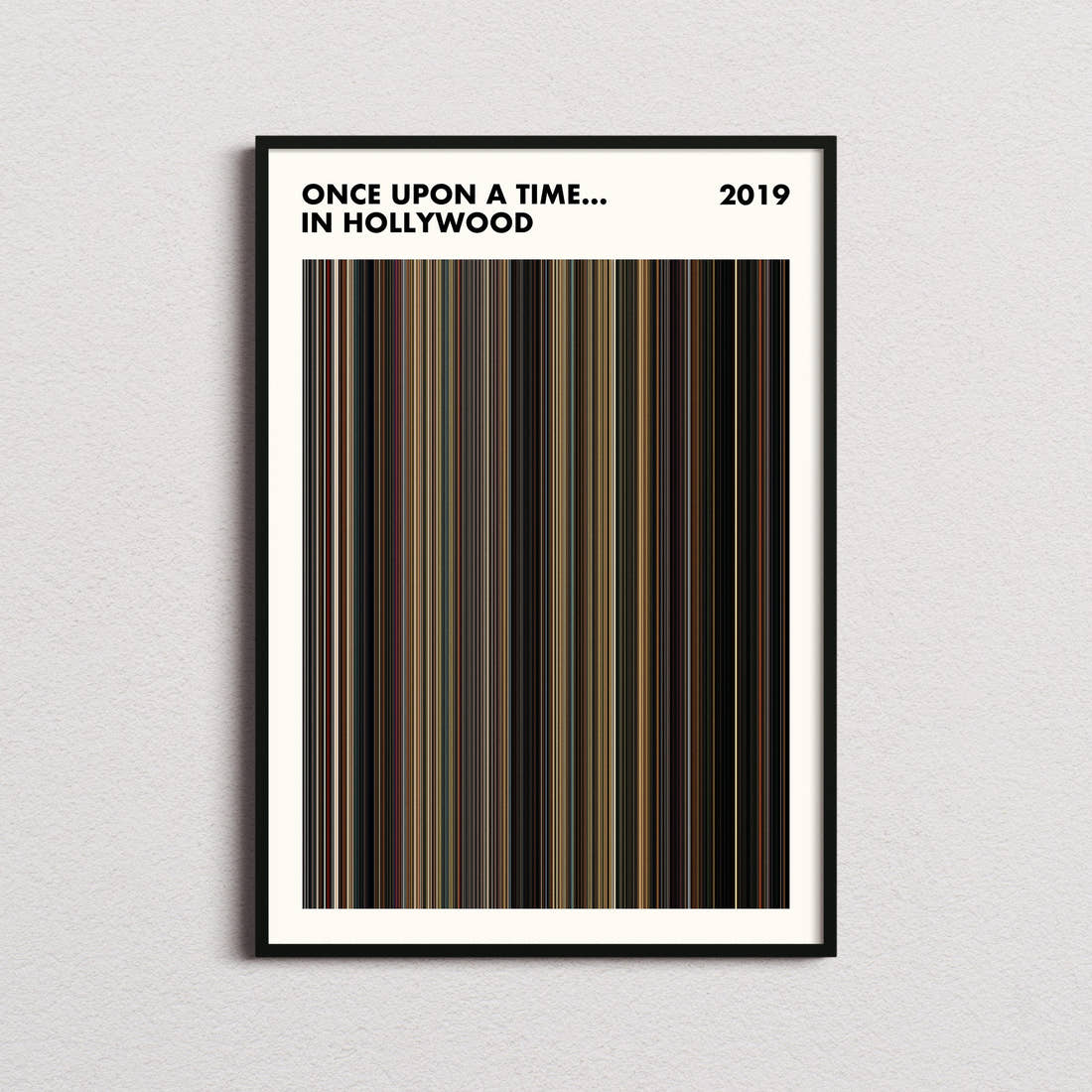 Once Upon a Time in Hollywood Movie Barcode Poster - Simplified