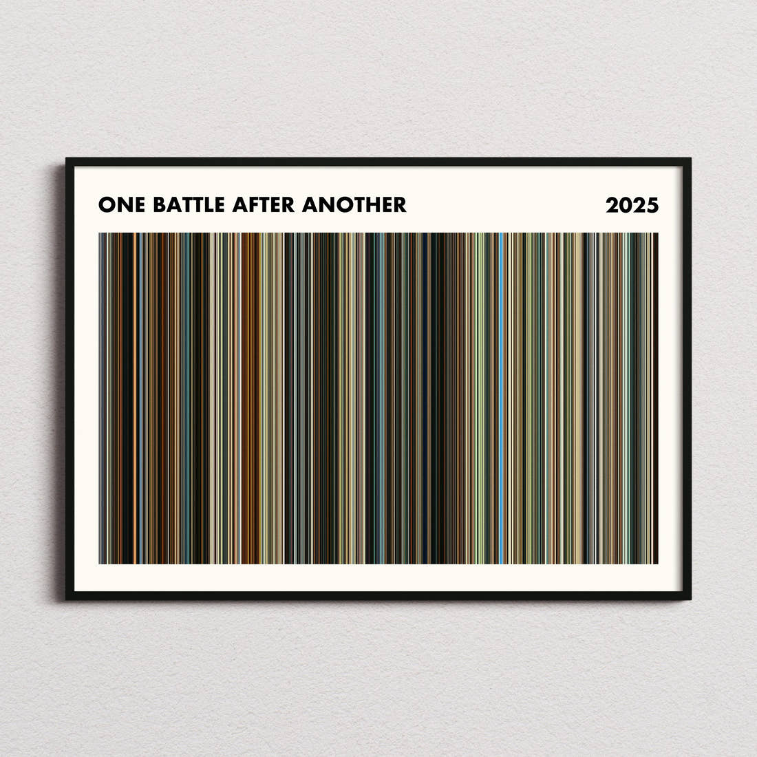 One Battle After Another Movie Barcode Poster - Simplified
