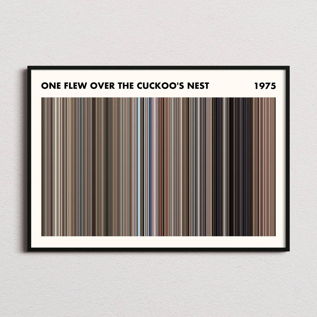 One Flew Over the Cuckoo's Nest Movie Barcode Poster - Simplified