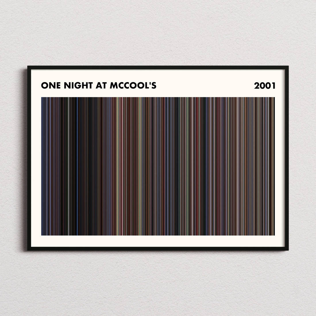 One Night at McCool's Movie Barcode Poster - Simplified