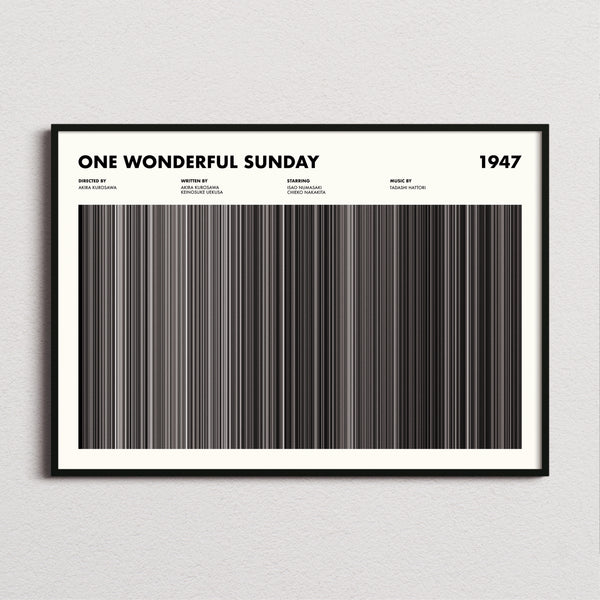 One Wonderful Sunday Movie Barcode Poster