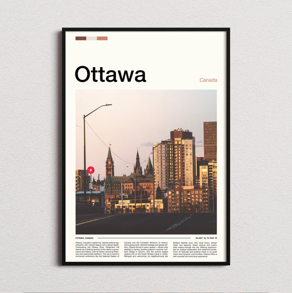 Ottawa - City Buildings At Dusk - Travel Print