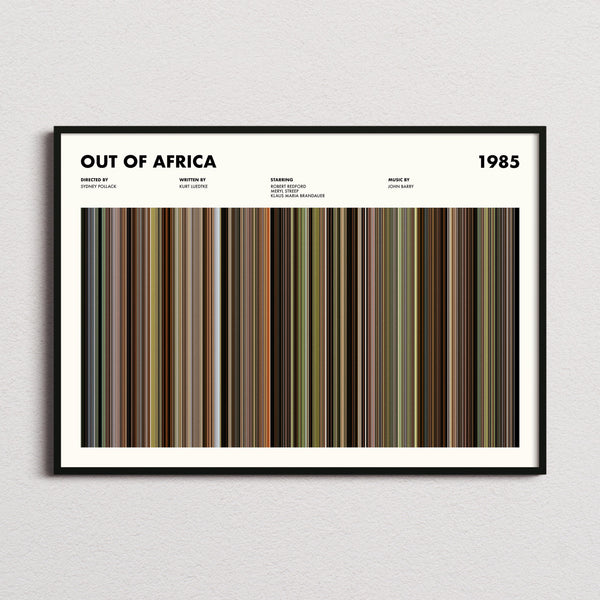 Out of Africa Movie Barcode Poster