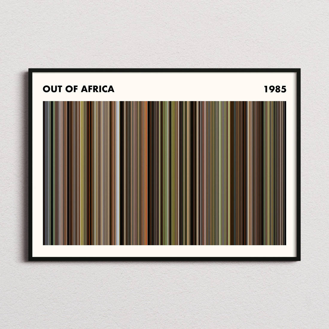 Out of Africa Movie Barcode Poster - Simplified