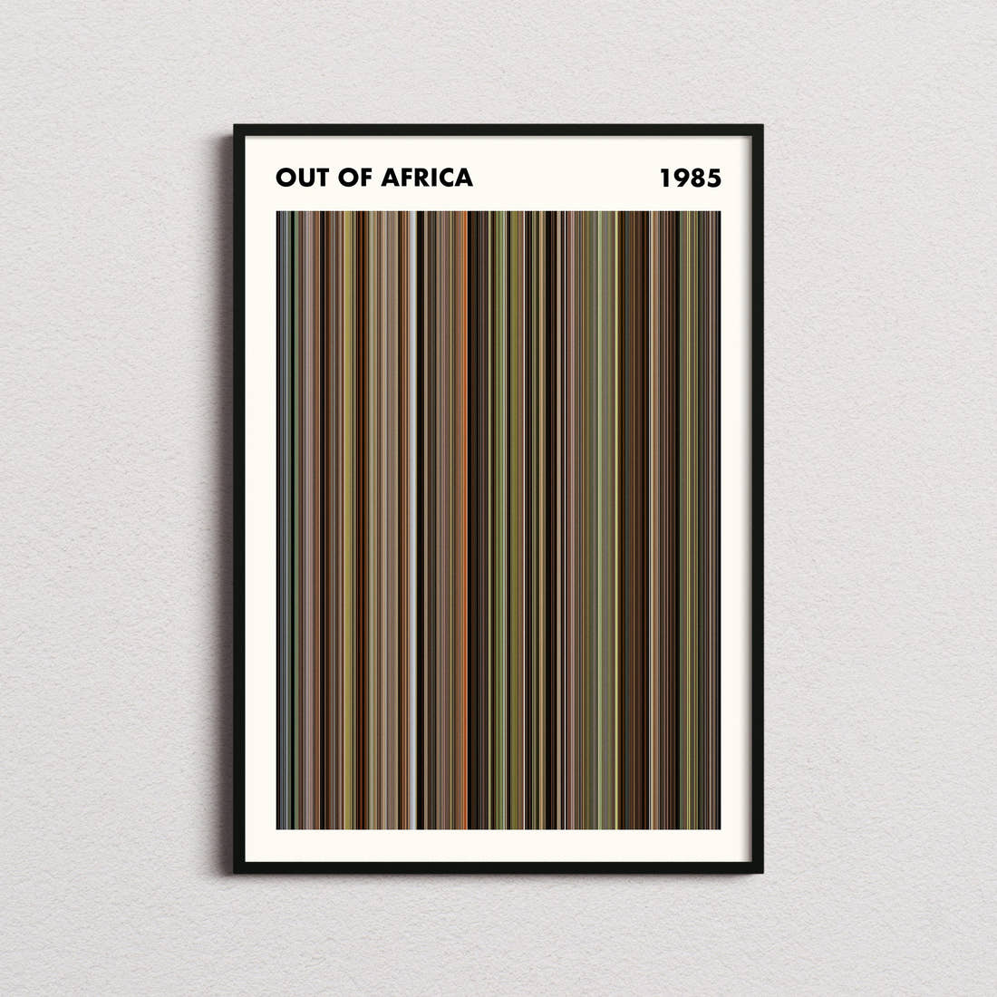 Out of Africa Movie Barcode Poster - Simplified