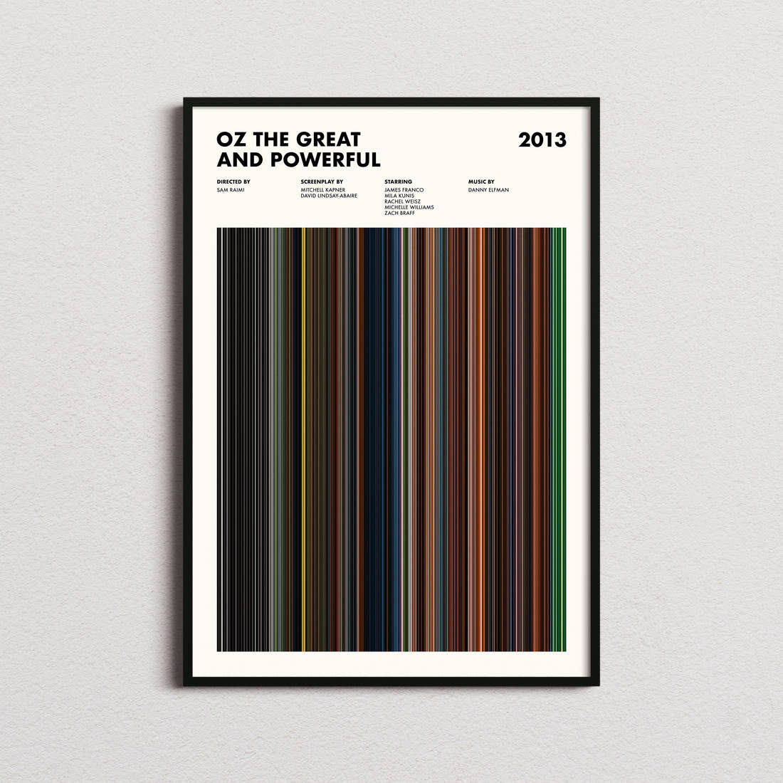 Oz the Great and Powerful Movie Barcode Poster