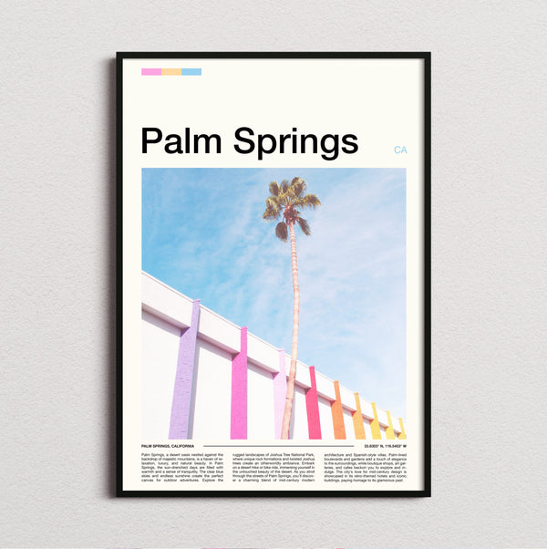Palm Springs - Palm Tree And Pink Wall - Travel Print