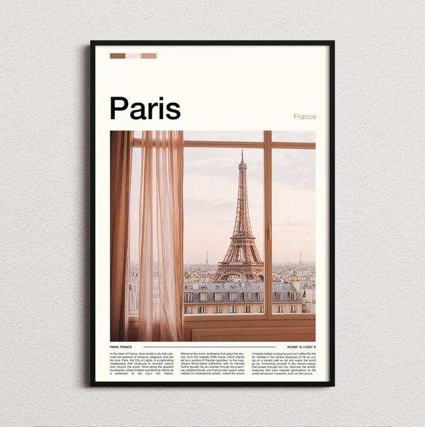 Paris - Eiffel Tower Through Window - Travel Print