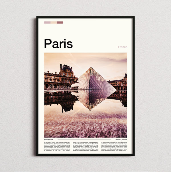 Paris - Louvre Pyramid Reflection - Travel Print