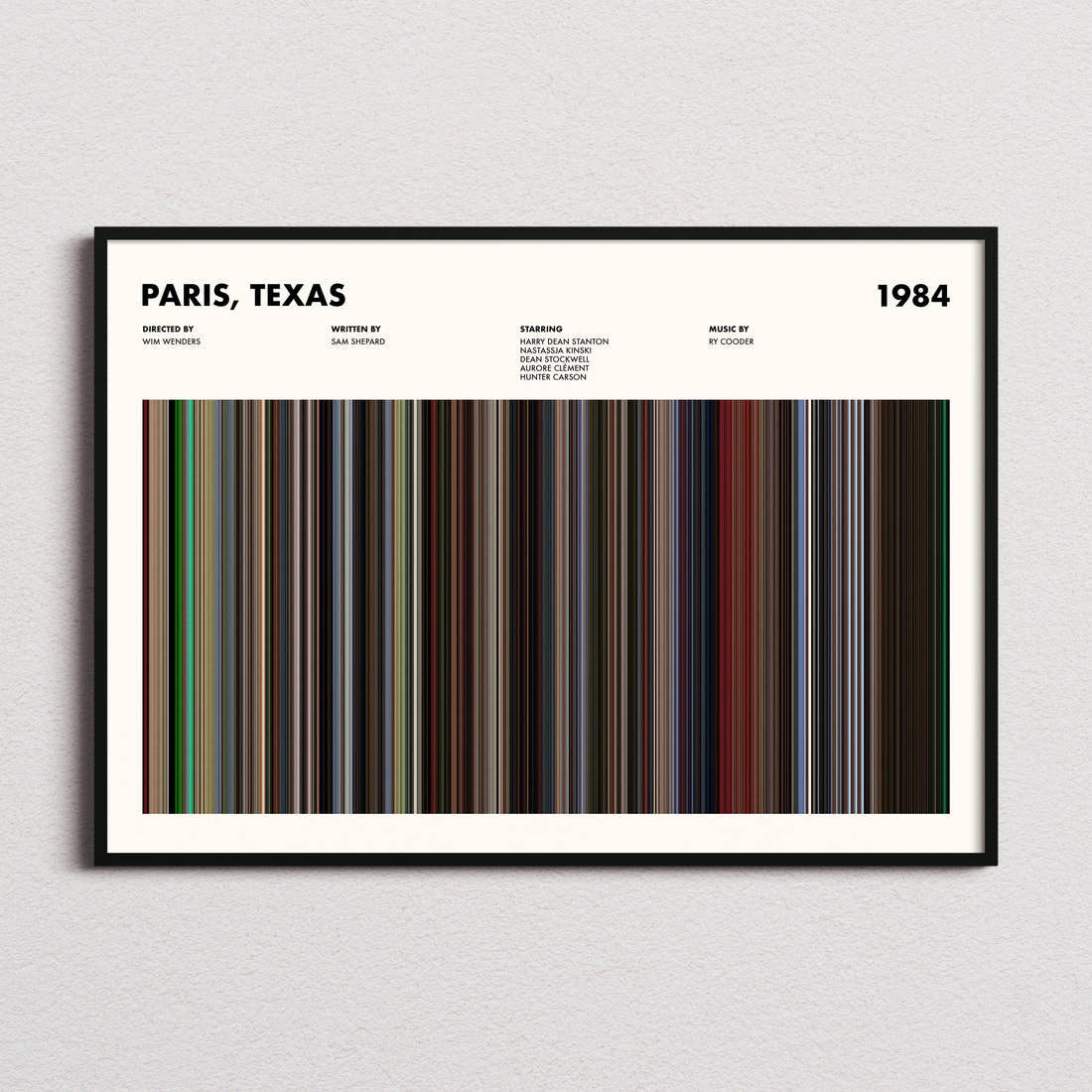 Paris, Texas Movie Barcode Poster