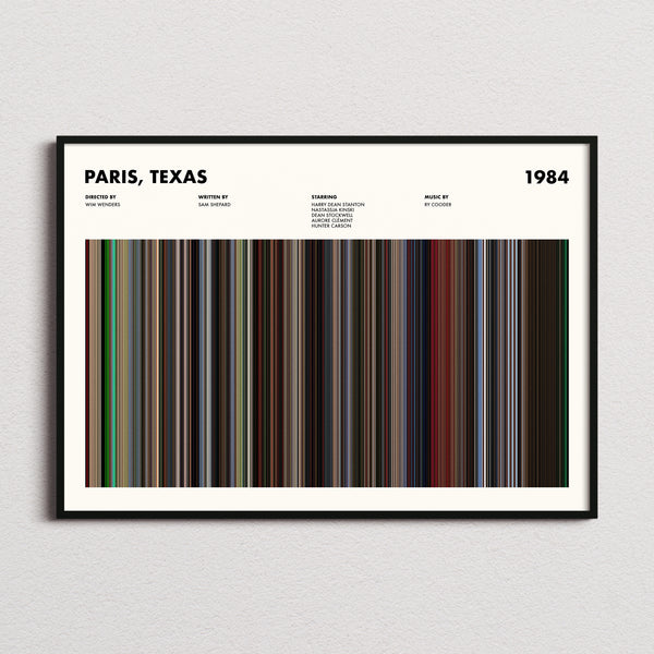 Paris, Texas Movie Barcode Poster