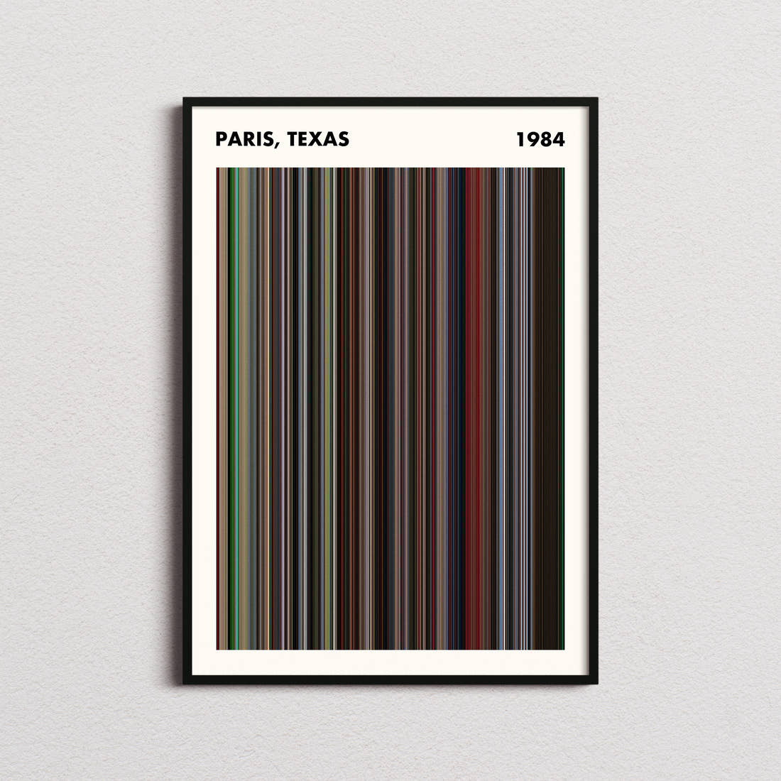 Paris, Texas Movie Barcode Poster - Simplified