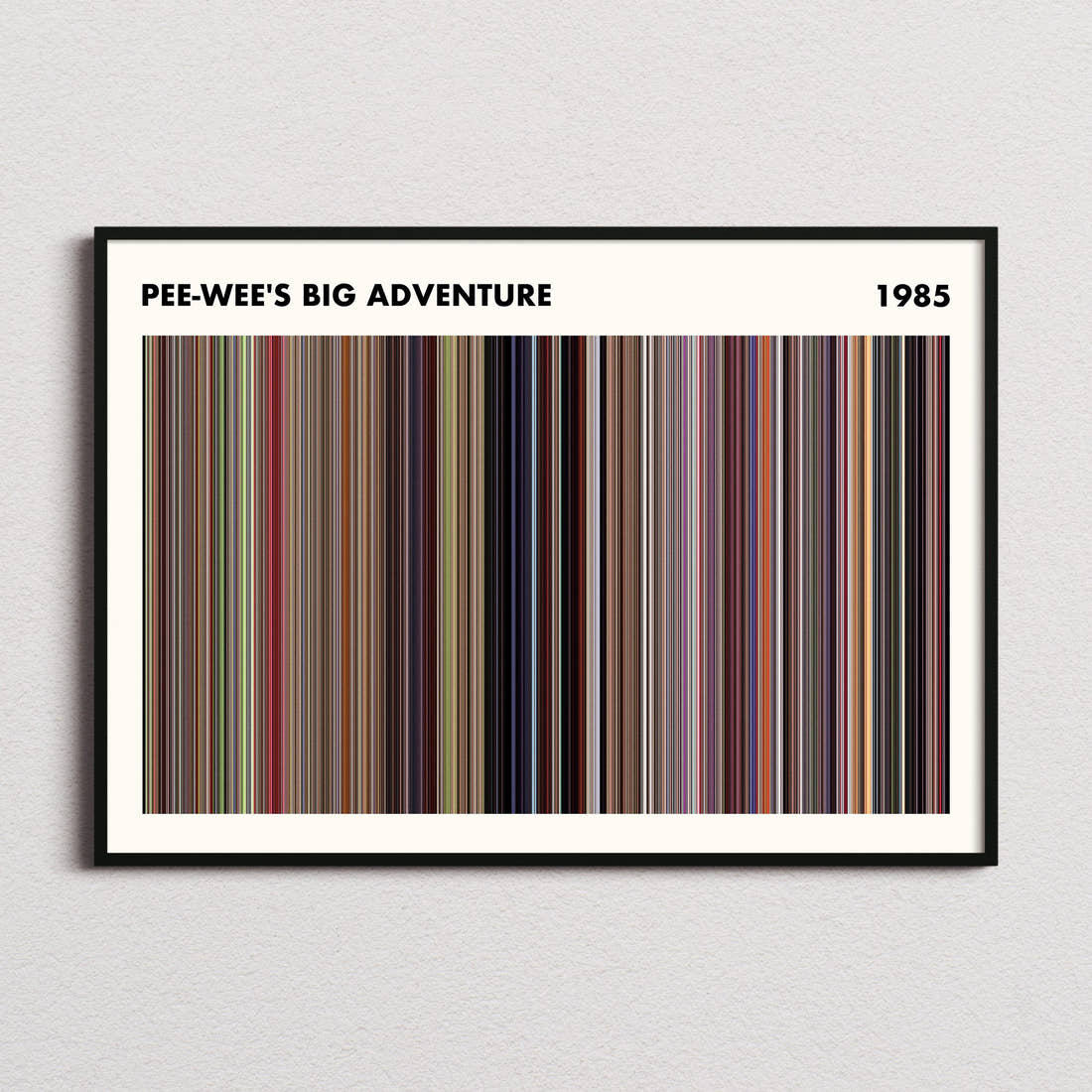 Pee-wee's Big Adventure Movie Barcode Poster - Simplified
