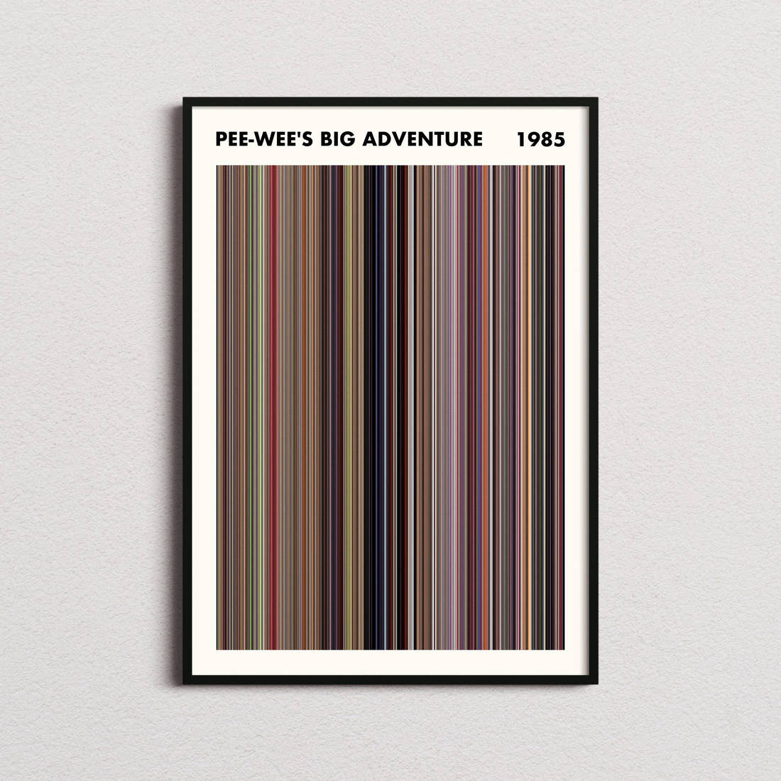 Pee-wee's Big Adventure Movie Barcode Poster - Simplified