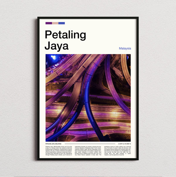 Petaling - Highway Interchange At Night - Travel Print
