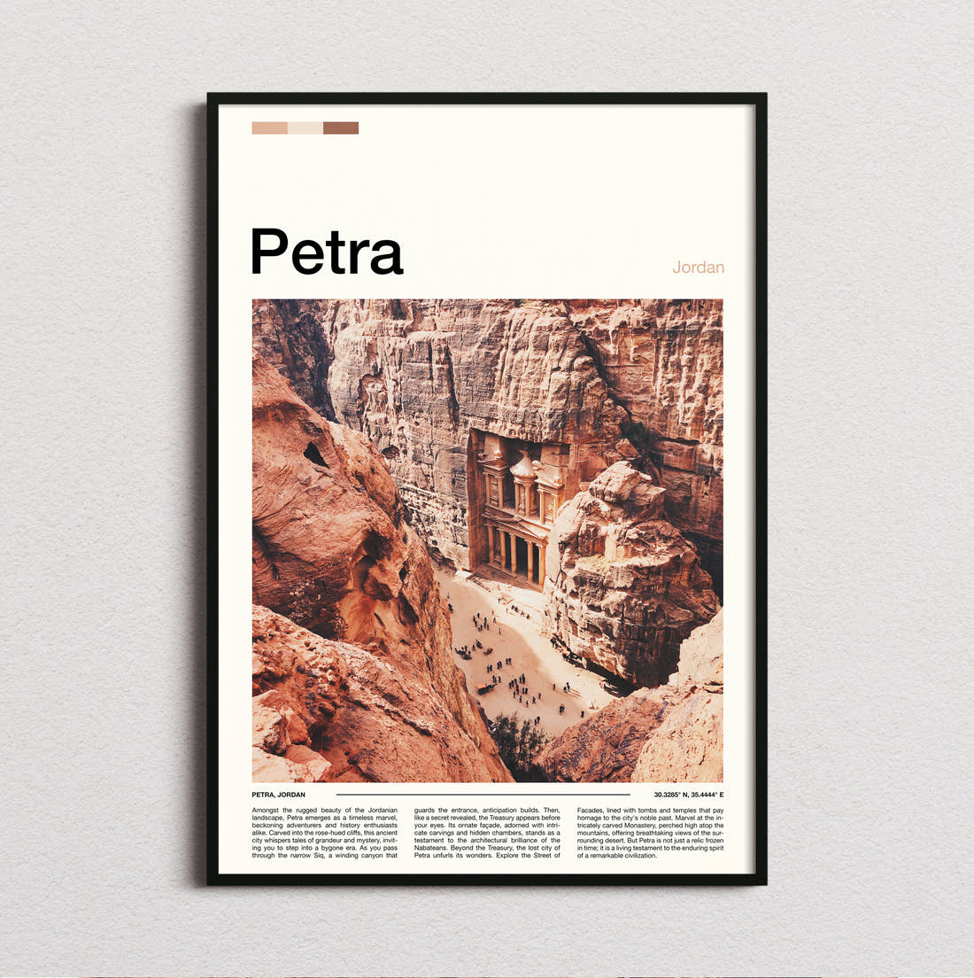Petra The Treasury Travel Print framed and photographed straight on
