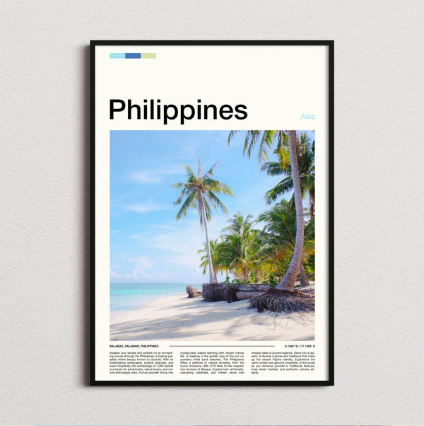 Philippines - Palm Trees On The Beach - Travel Print