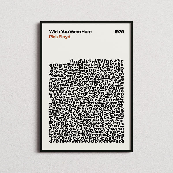 Pink Floyd Wish You Were Here Lyric Print