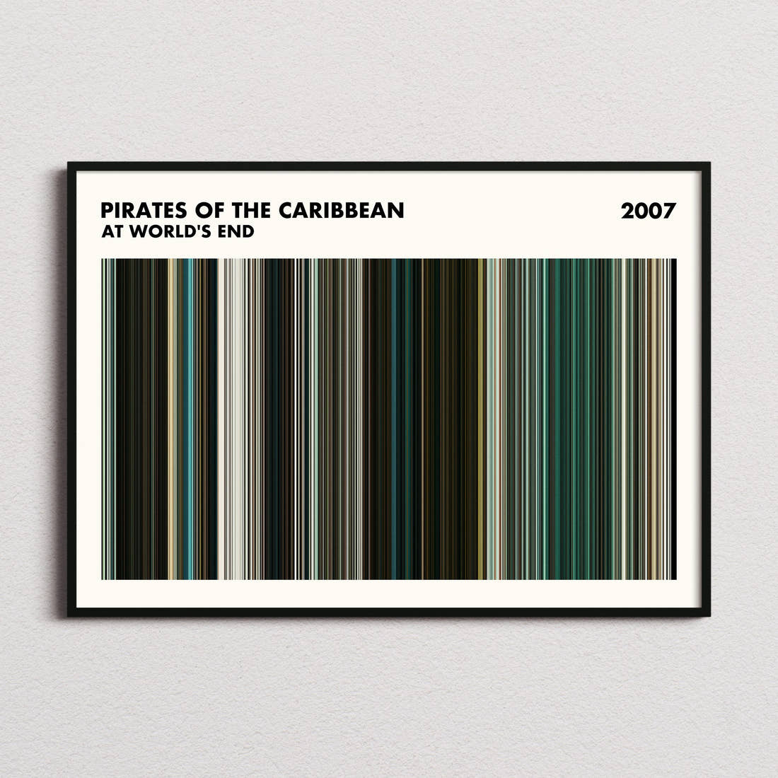 Pirates of the Caribbean: At World's End Movie Barcode Poster - Simplified