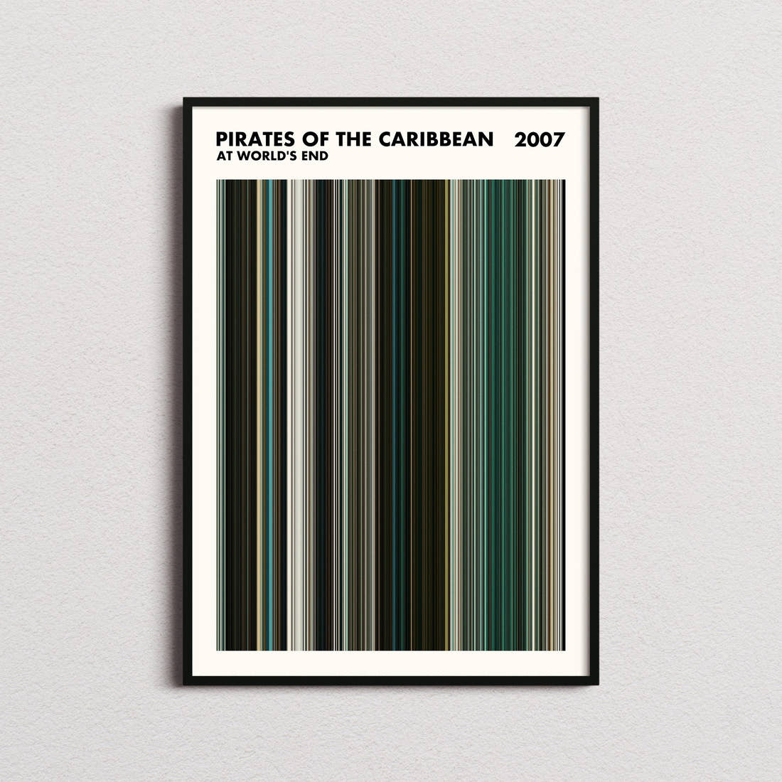 Pirates of the Caribbean: At World's End Movie Barcode Poster - Simplified