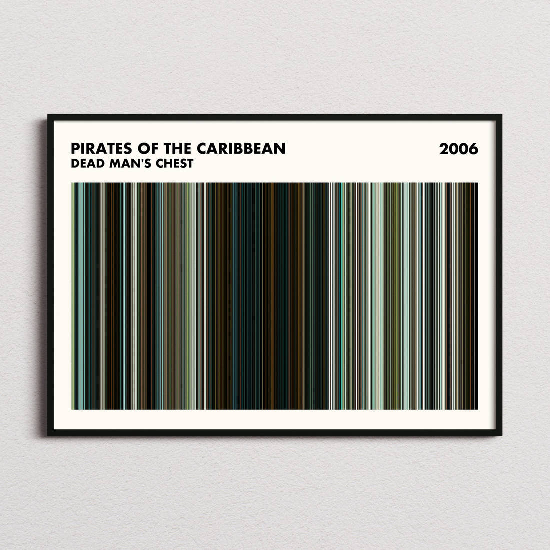 Pirates of the Caribbean: Dead Man's Chest Movie Barcode Poster - Simplified