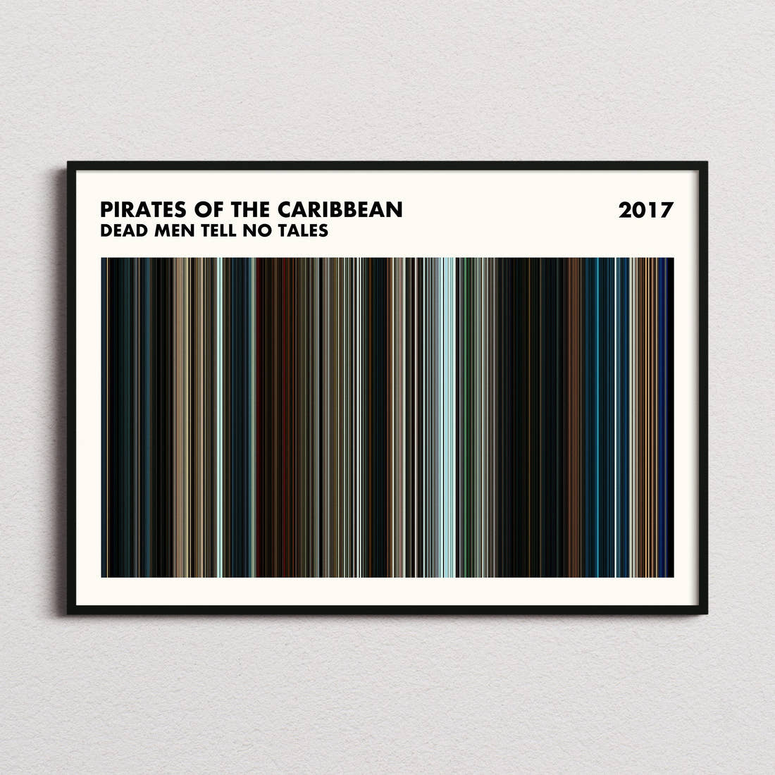 Pirates of the Caribbean: Dead Men Tell No Tales Movie Barcode Poster - Simplified