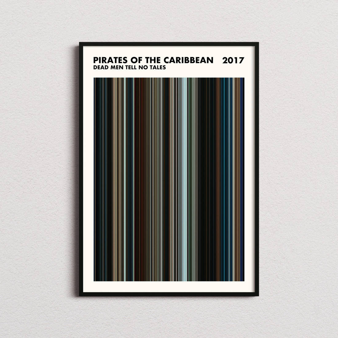 Pirates of the Caribbean: Dead Men Tell No Tales Movie Barcode Poster - Simplified