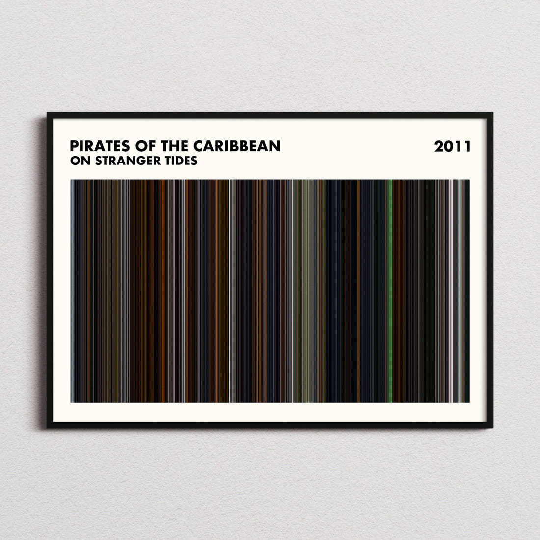 Pirates of the Caribbean: On Stranger Tides Movie Barcode Poster - Simplified