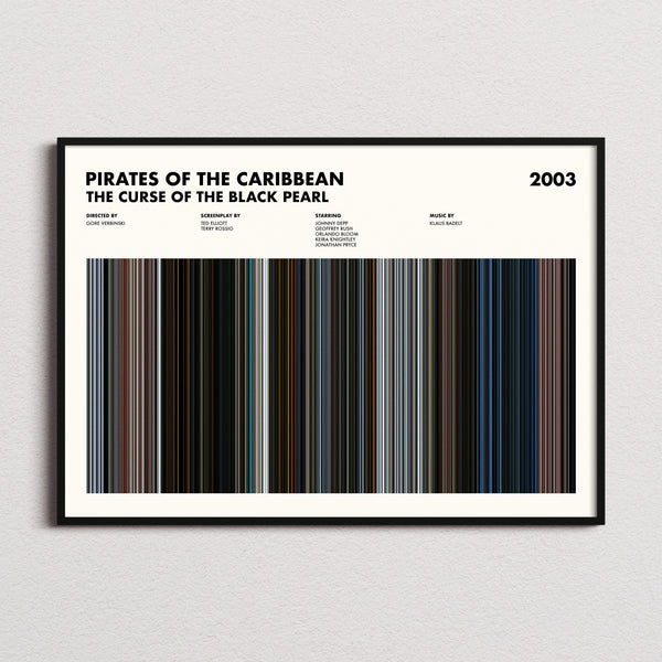 Pirates of the Caribbean: The Curse of the Black Pearl Movie Barcode Poster
