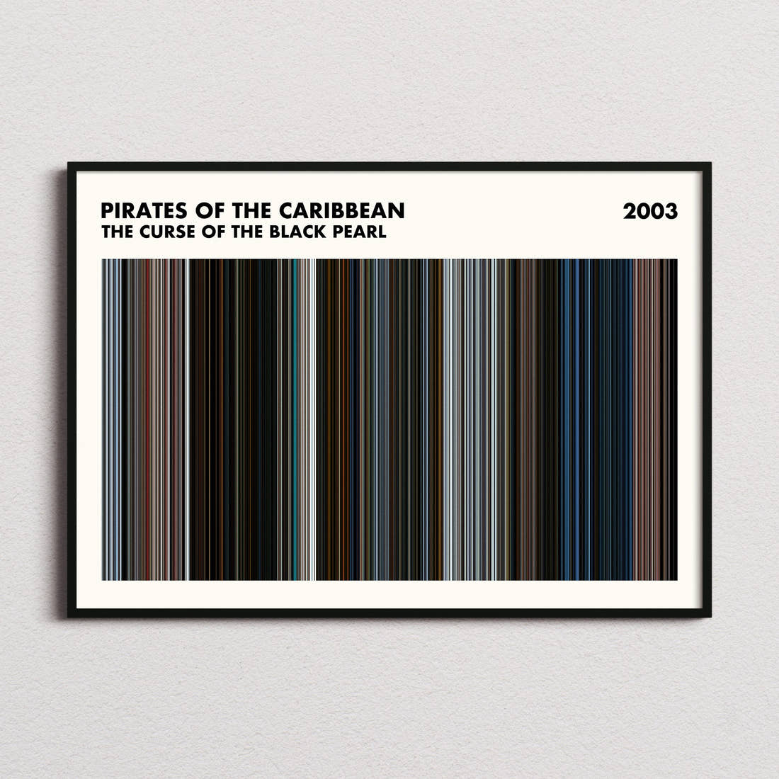Pirates of the Caribbean: The Curse of the Black Pearl Movie Barcode Poster - Simplified