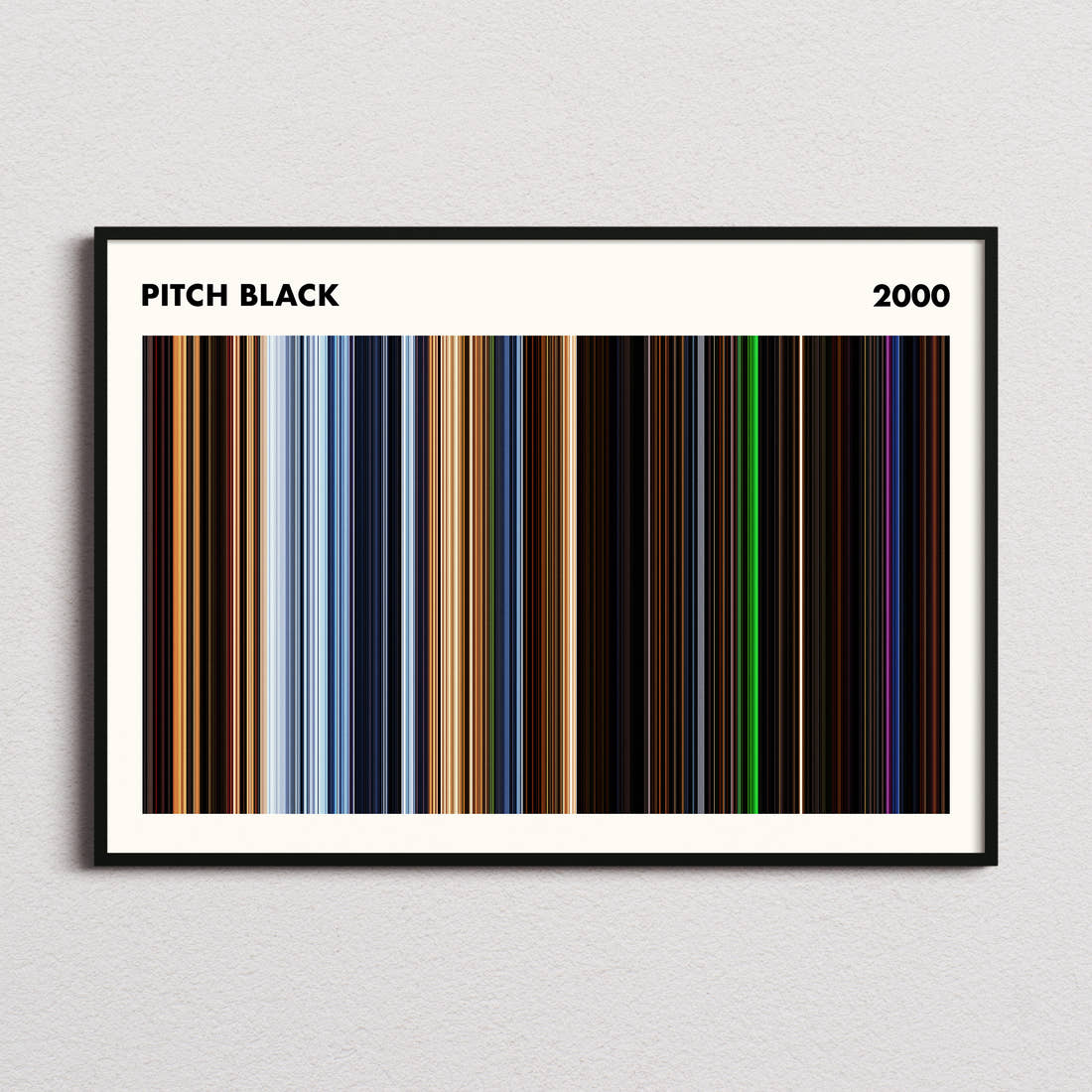 Pitch Black Movie Barcode Poster - Simplified