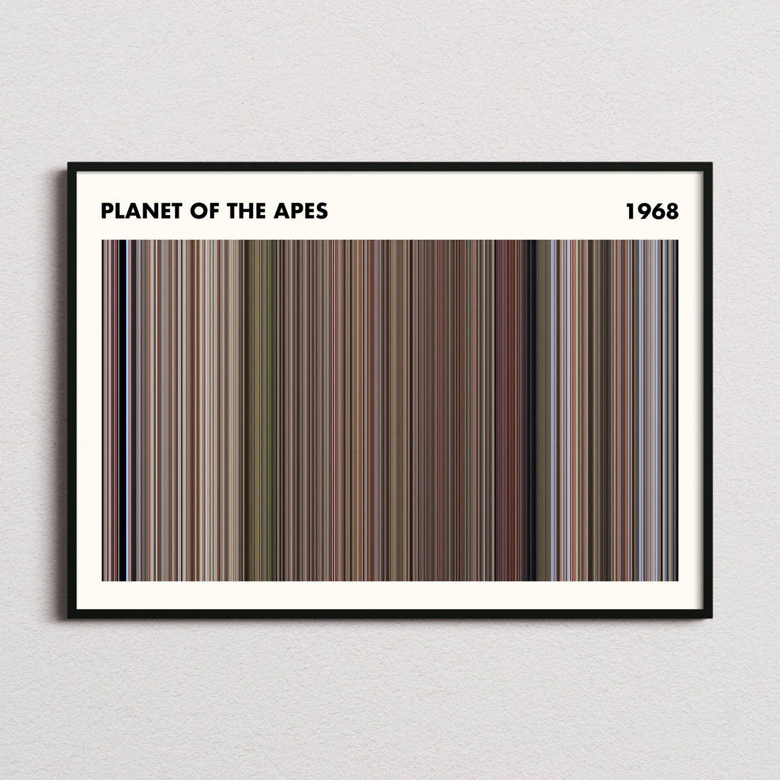 Planet of the Apes 1968 Movie Barcode Poster - Simplified