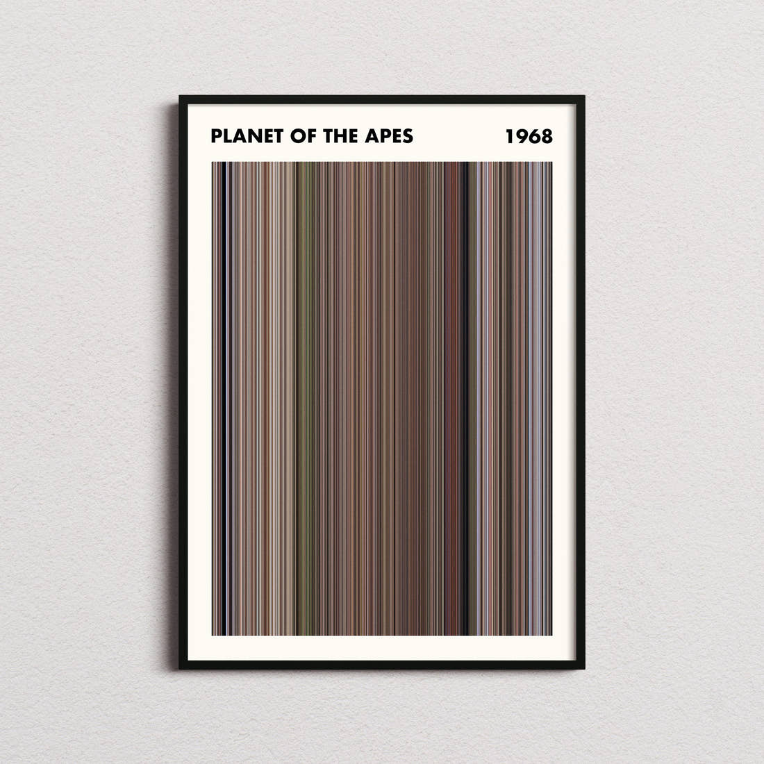 Planet of the Apes 1968 Movie Barcode Poster - Simplified