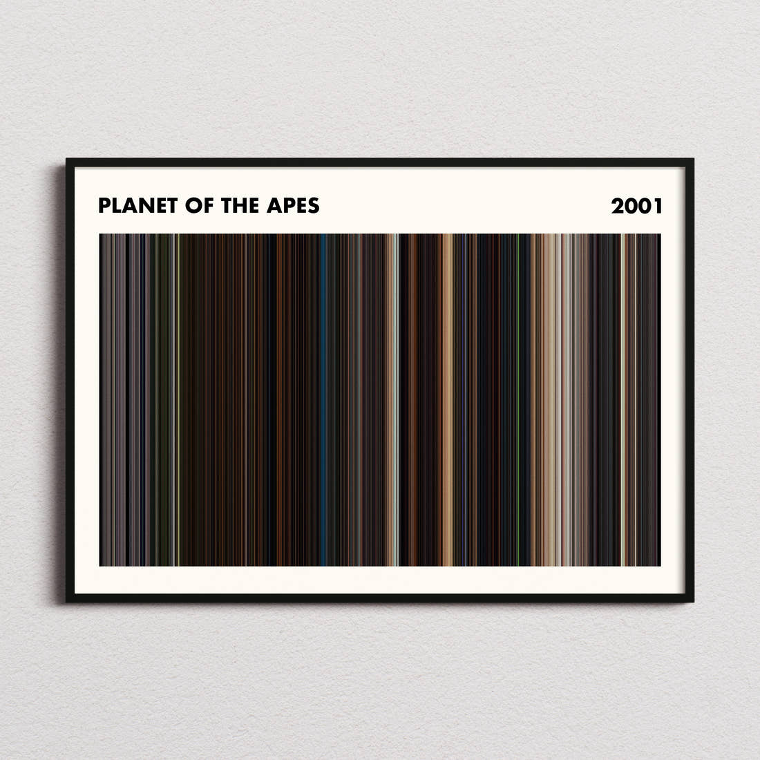 Planet of the Apes Movie Barcode Poster - Simplified
