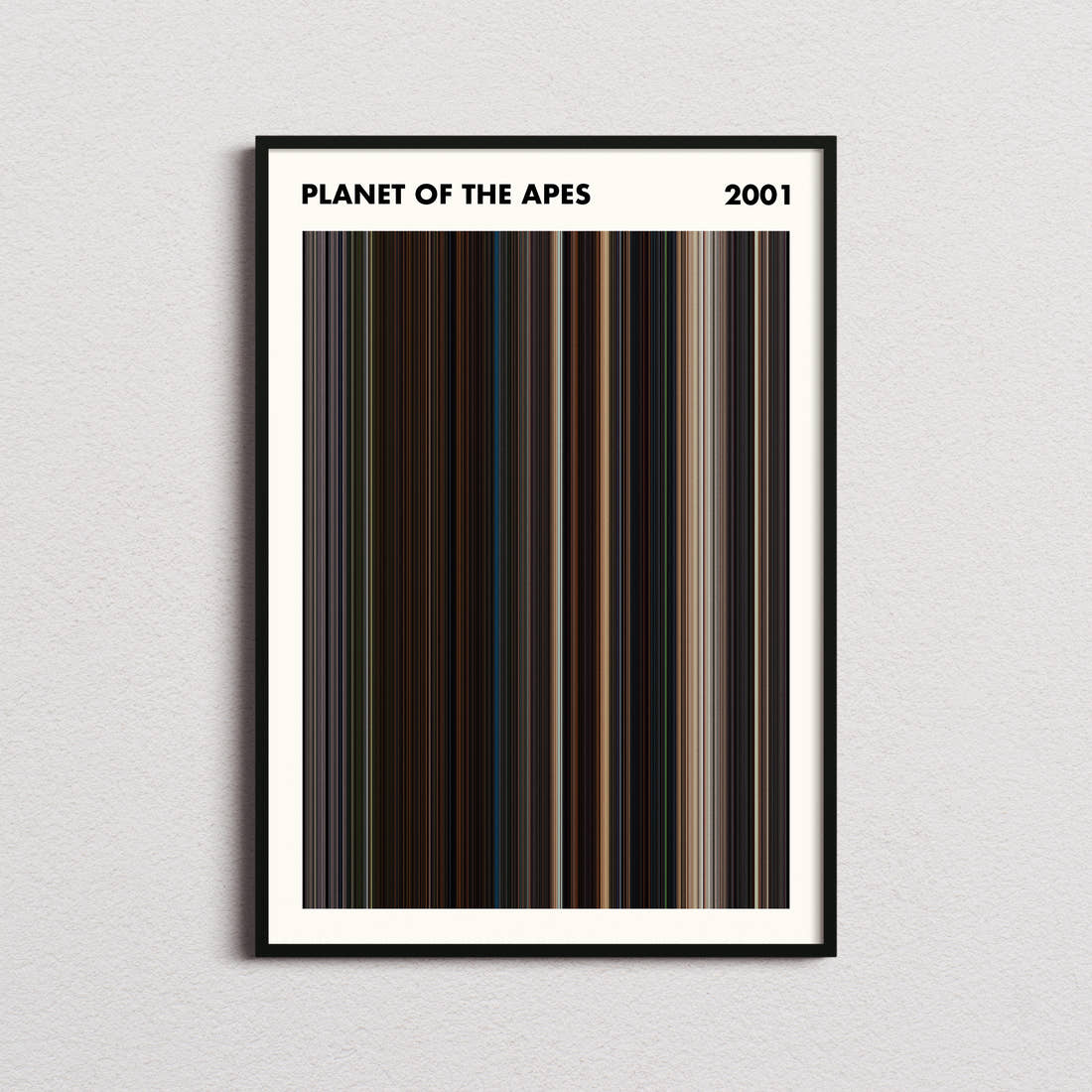 Planet of the Apes Movie Barcode Poster - Simplified