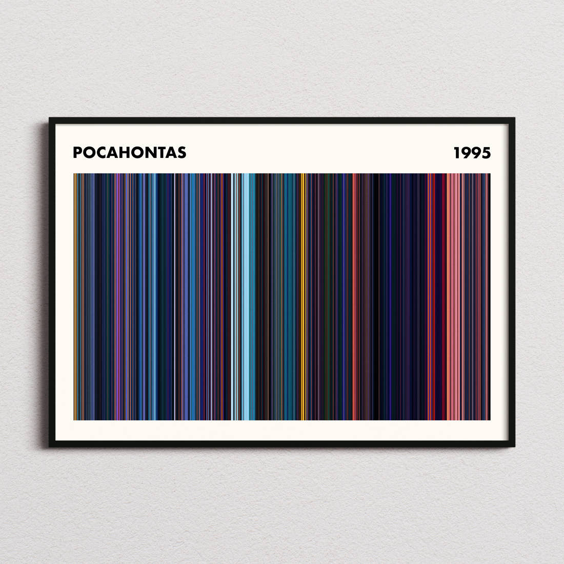 Pocahontas Movie Barcode Poster - Simplified