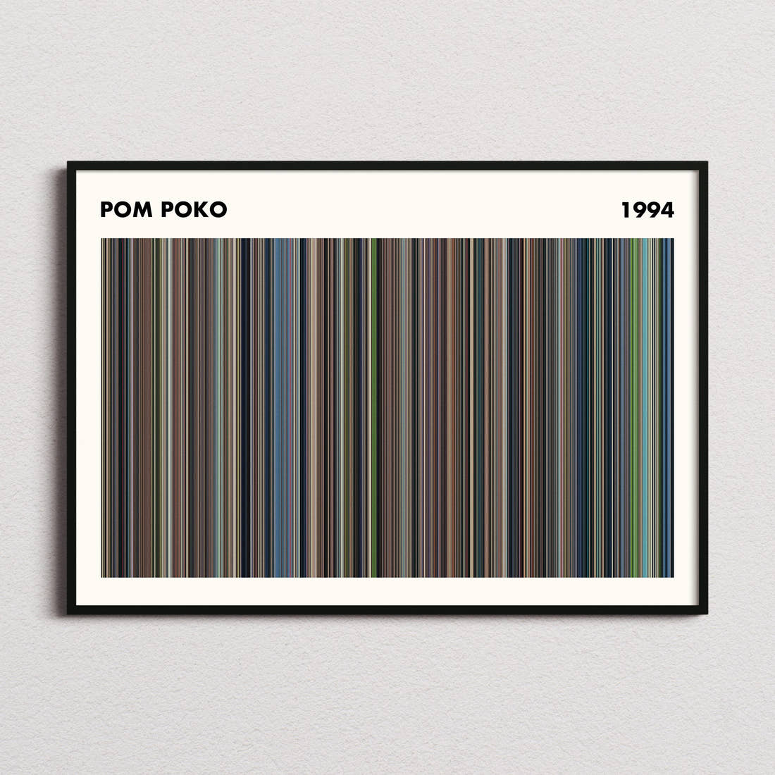 Pom Poko Movie Barcode Poster - Simplified