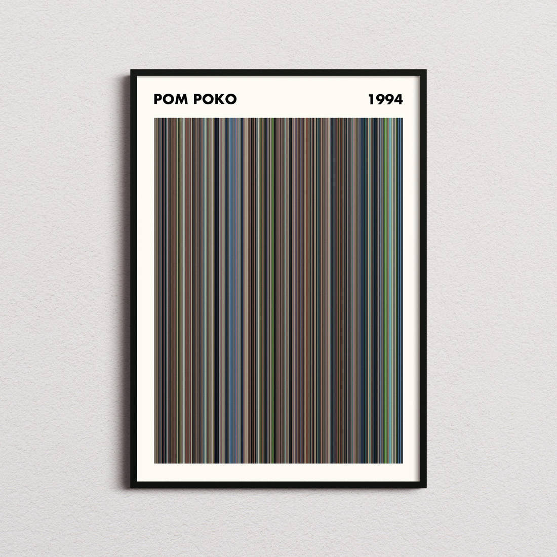 Pom Poko Movie Barcode Poster - Simplified