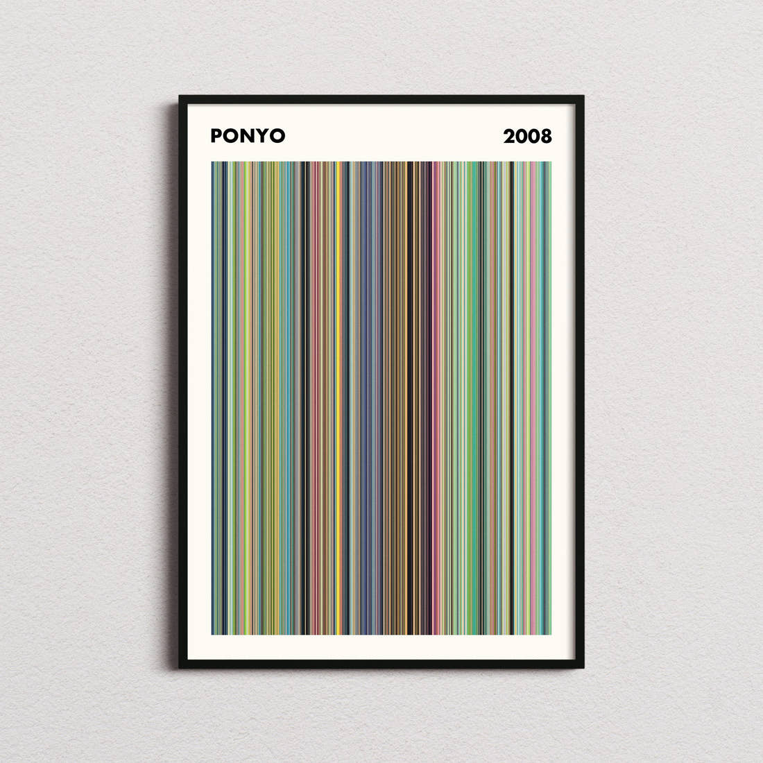 Ponyo Movie Barcode Poster - Simplified