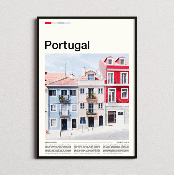 Portugal - Colourful Townhouses - Travel Print