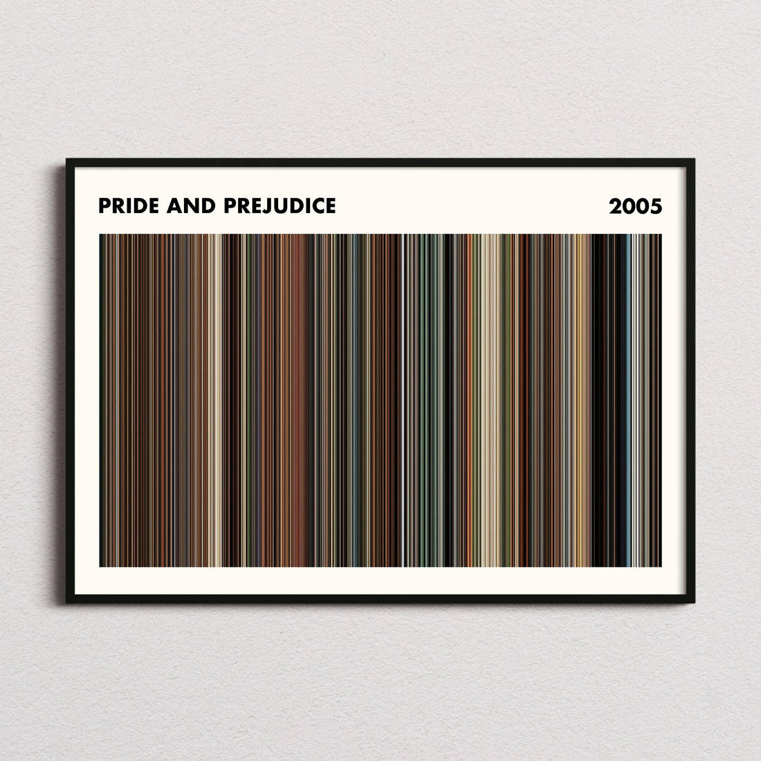 Pride and Prejudice 2005 Movie Barcode Poster - Simplified