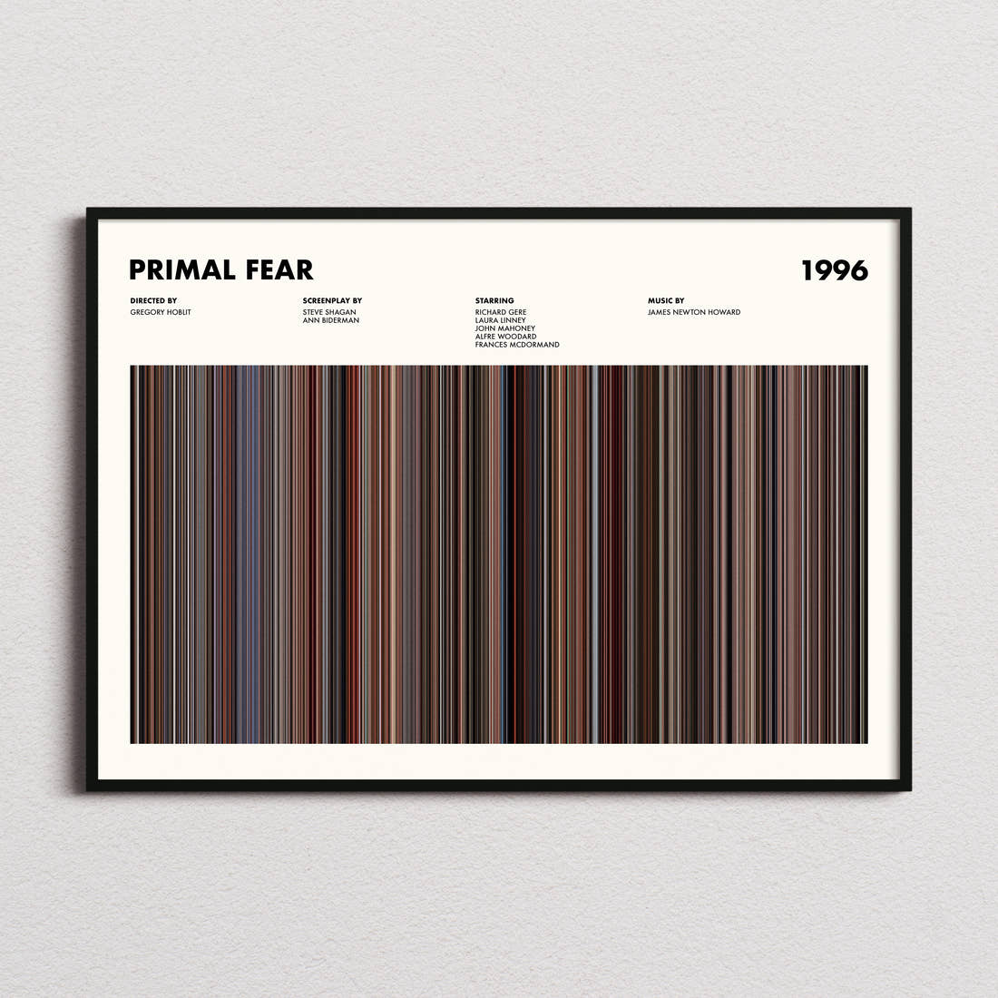 Primal Fear Movie Barcode Poster